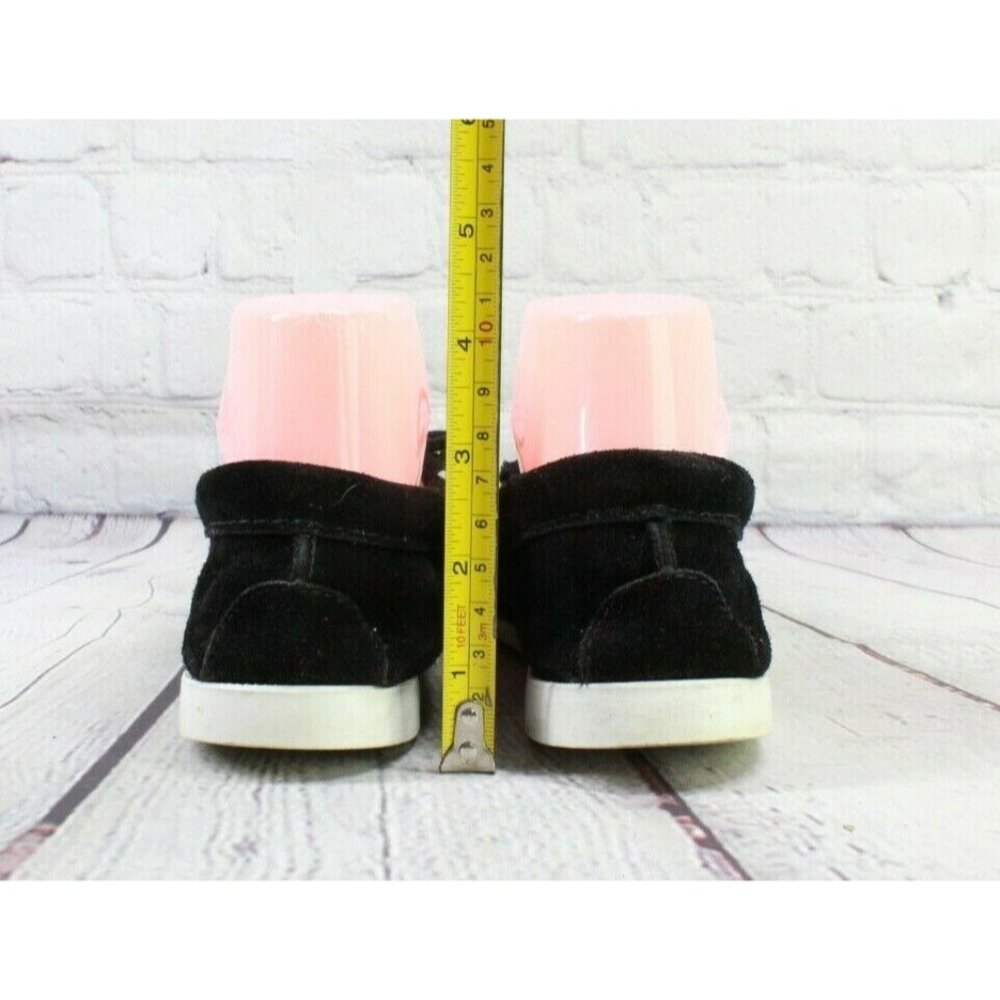 Minnetonka Black Suede Beaded Moccasins Slip On Flat Shoes Size 8 - Picture 8 of 9